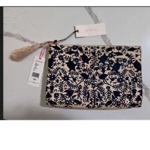 Kayu Otomi Clutch/Purse, Navy/Beige